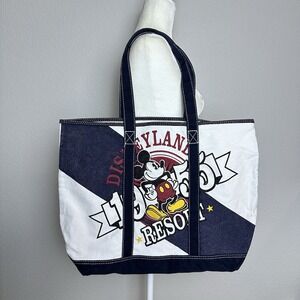 Vintage Disneyland Disney Resort Mickey Mouse Canvas Travel Bag Tote "1955" Logo